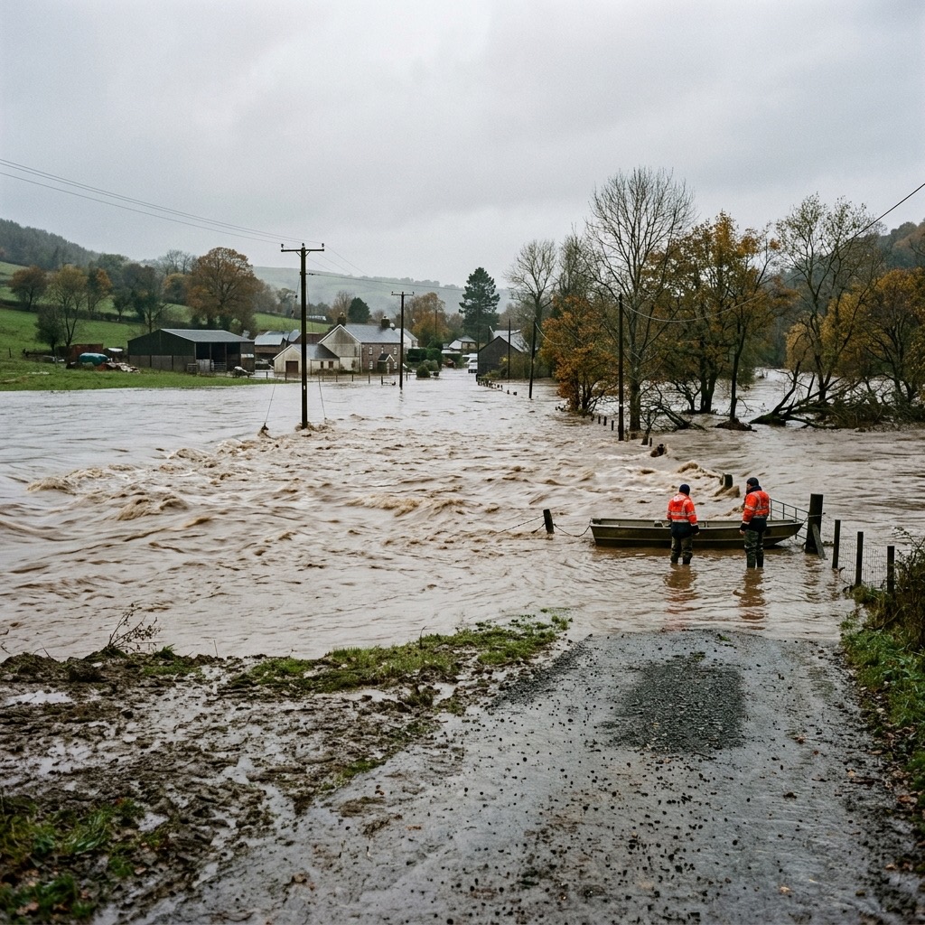 French Broad River flooding near Woodfin, Buncombe County
